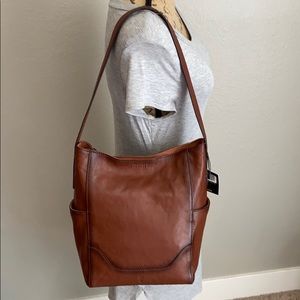 🆕 Frye Leather Side Pocket Hobo Cognac Color